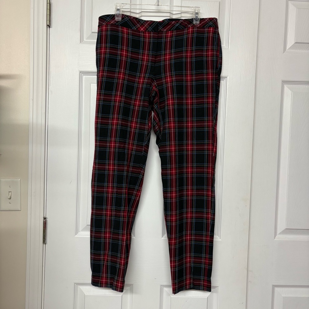 J. Jill Premium Bi Stretch Plaid Pants Sz 14 TALL